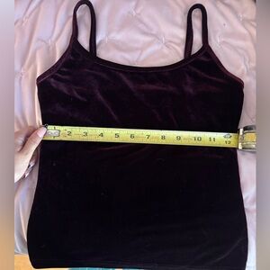 Velvet Spaghetti-Strap Tank Top - Deep Plum